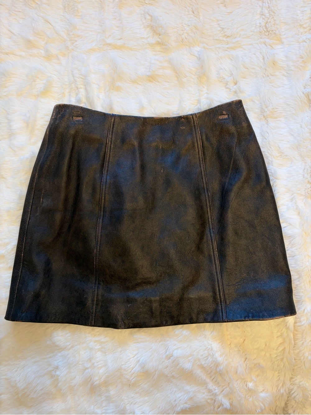 & Other Stories Chocolate Brown Faux Leather Mini Skirt